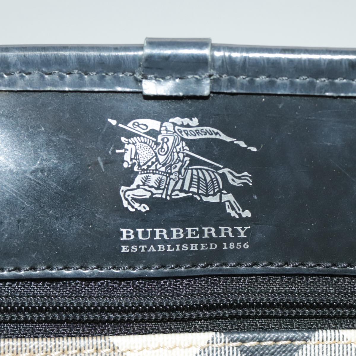 Burberry Nova Check Beige Canvas Handbag (Pre-Owned)