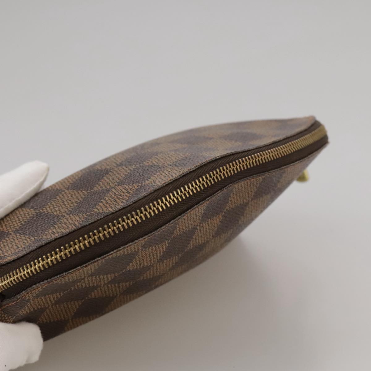 Louis Vuitton Trousse A Maquillage Brush Brown Canvas Clutch Bag (Pre-Owned)