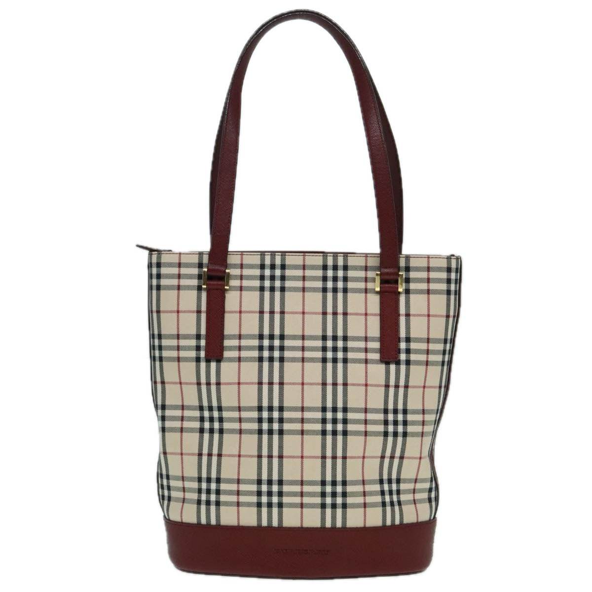 Burberry Nova Check Beige Canvas Shoulder Bag (Pre-Owned)