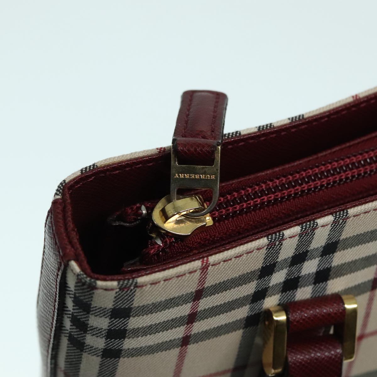 Burberry Nova Check Beige Canvas Shoulder Bag (Pre-Owned)