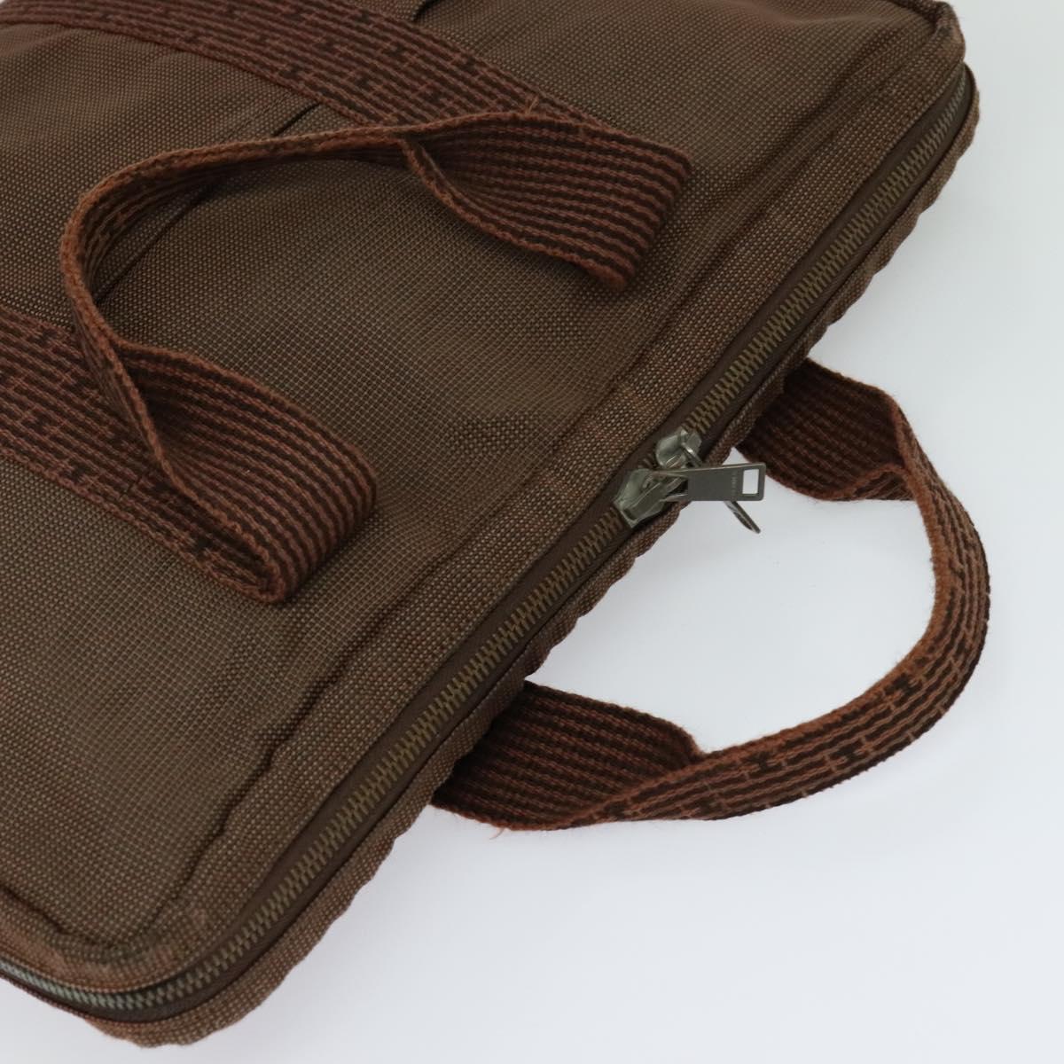 Hermès Herline Brown Canvas Handbag (Pre-Owned)