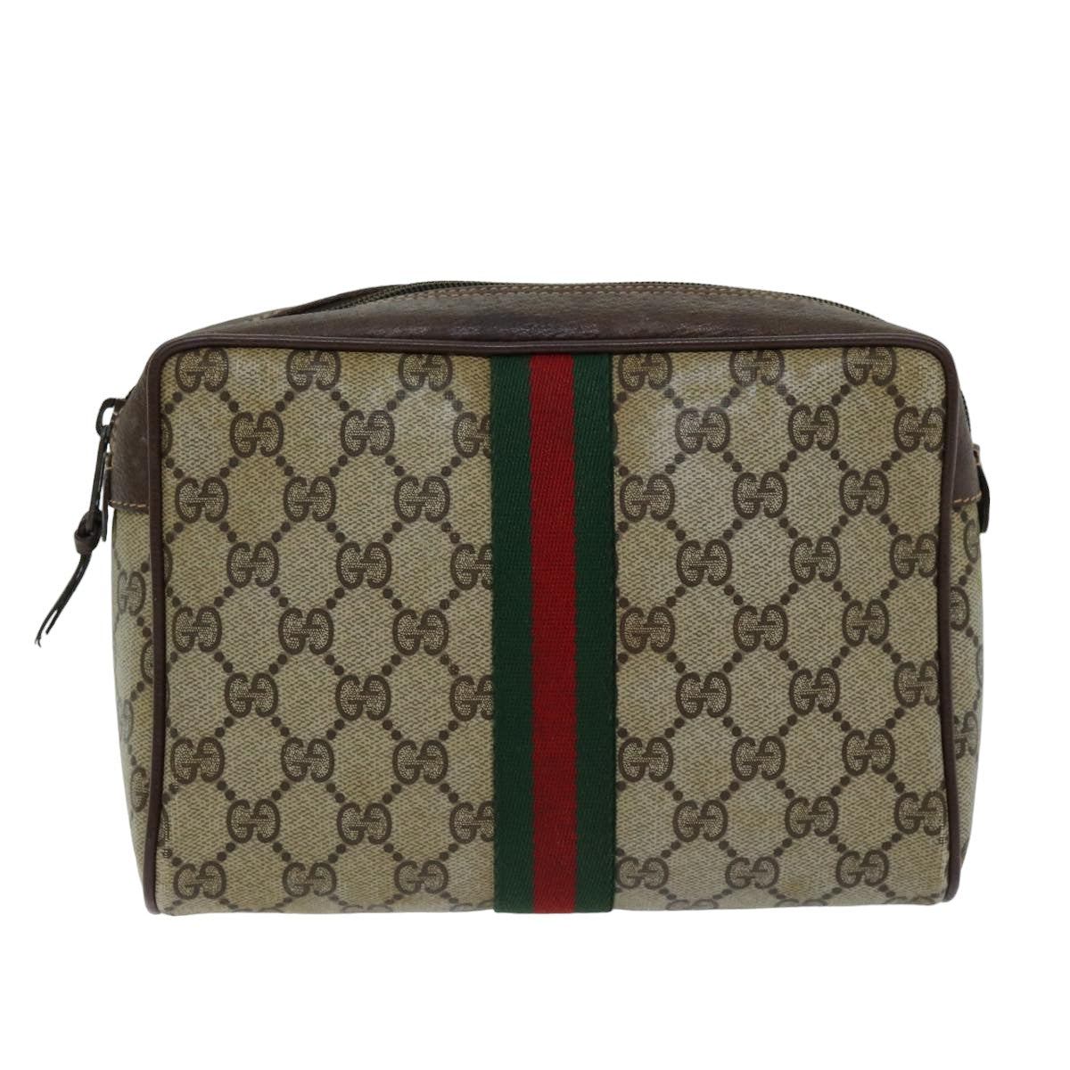 Gucci Sherry Beige Canvas Clutch Bag (Pre-Owned)