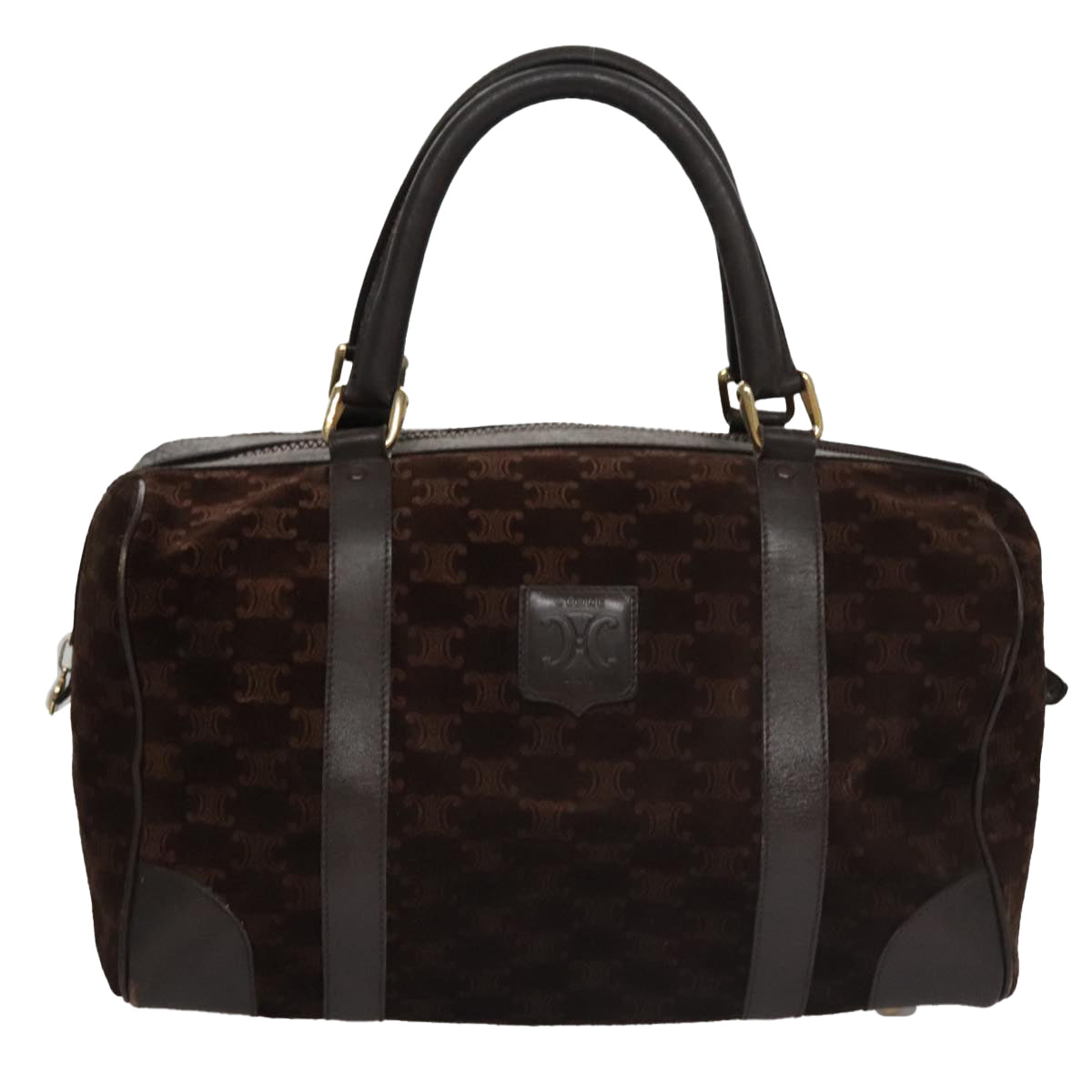 Céline Macadam Brown Suede Handbag (Pre-Owned)