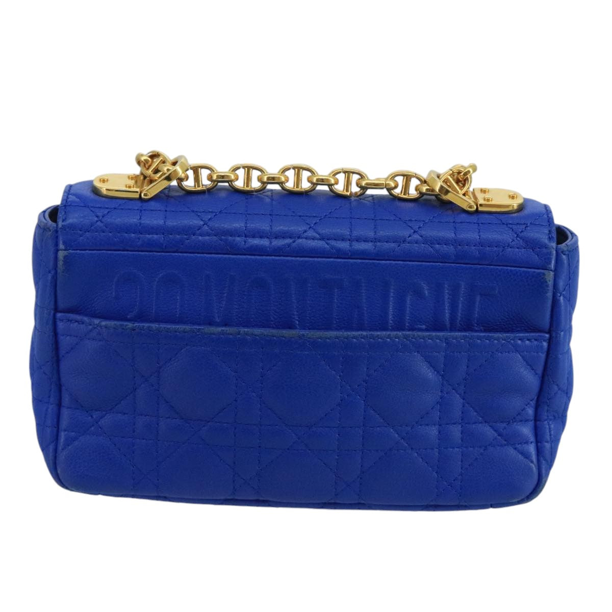 Dior Caro Blue Leather Shoulder Bag (Pre-Owned)