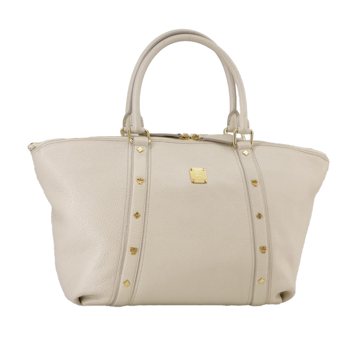 MCM White Leather Tote Bag (Pre-Owned)