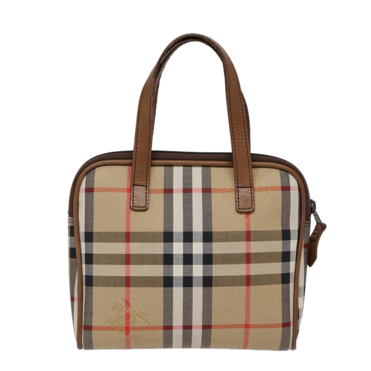 Burberry Nova Check Beige Canvas Handbag (Pre-Owned)