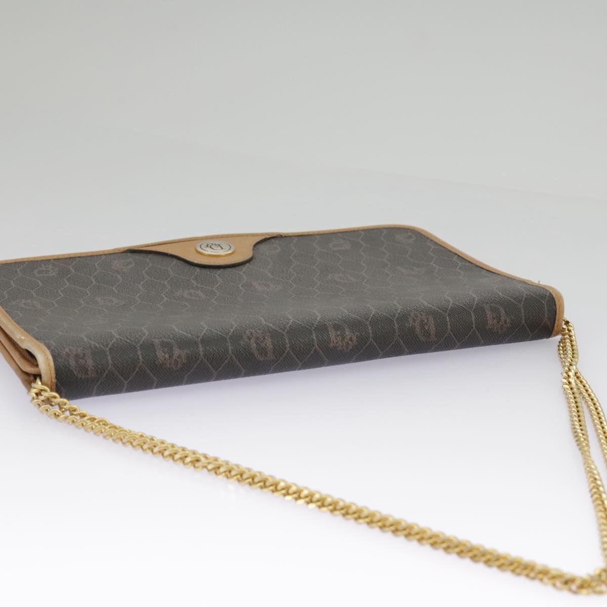 Dior Honeycomb Brown Canvas Shoulder Bag (Pre-Owned)