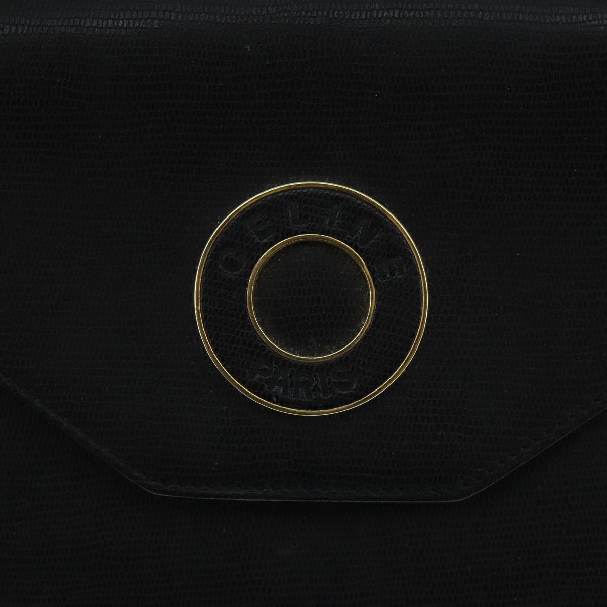 Céline Logo Du Cercle Black Leather Shoulder Bag (Pre-Owned)