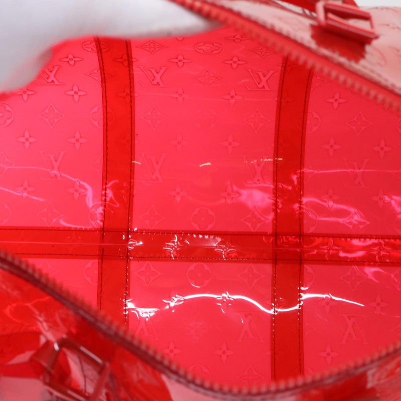 Louis Vuitton Keepall Bandouliere 50 Red Plastic Travel Bag (Pre-Owned)