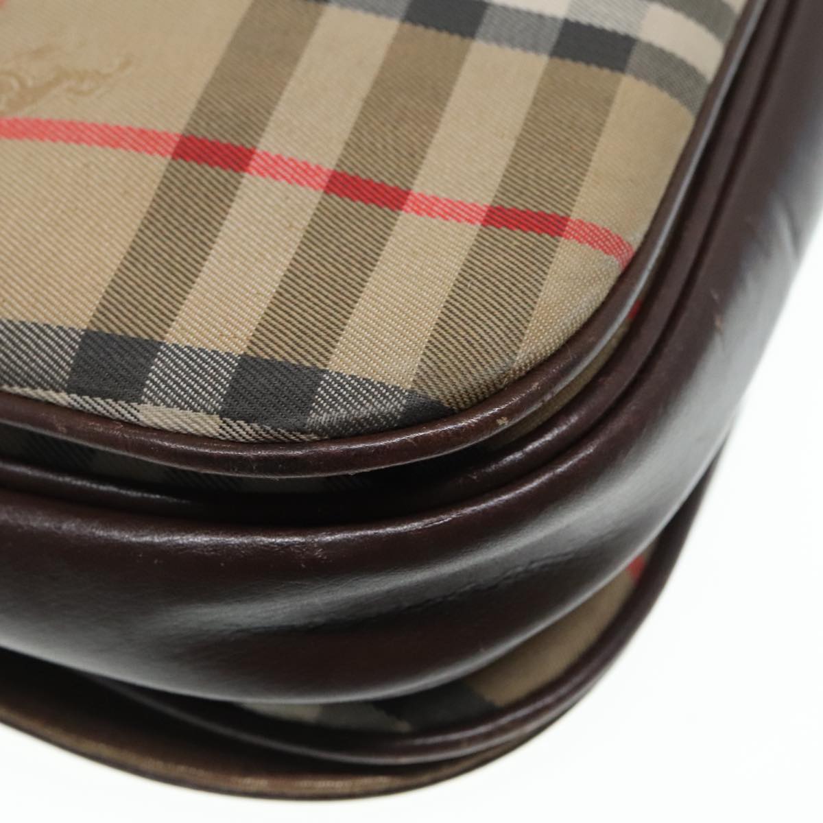 Burberry Nova Check Beige Canvas Shoulder Bag (Pre-Owned)
