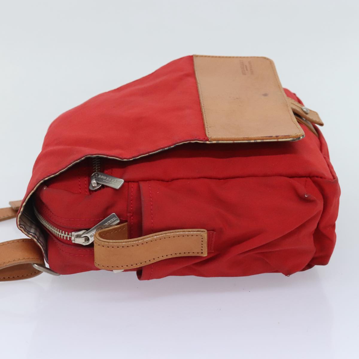 Burberry Red Synthetic Shoulder Bag (Pre-Owned)