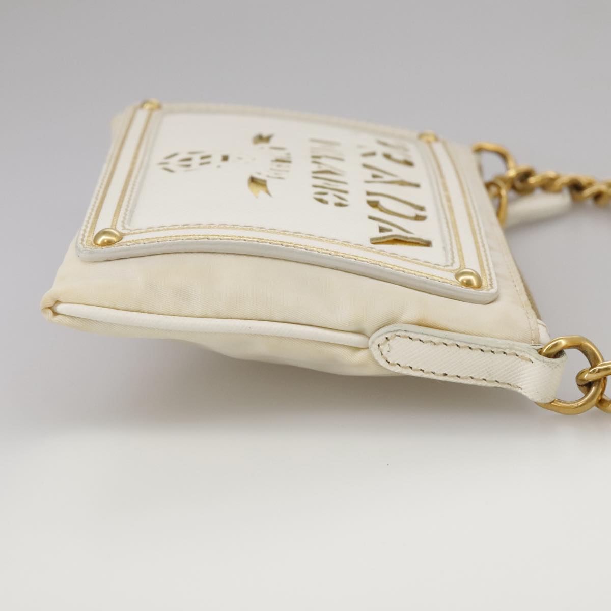 Prada Tessuto White Synthetic Shoulder Bag (Pre-Owned)