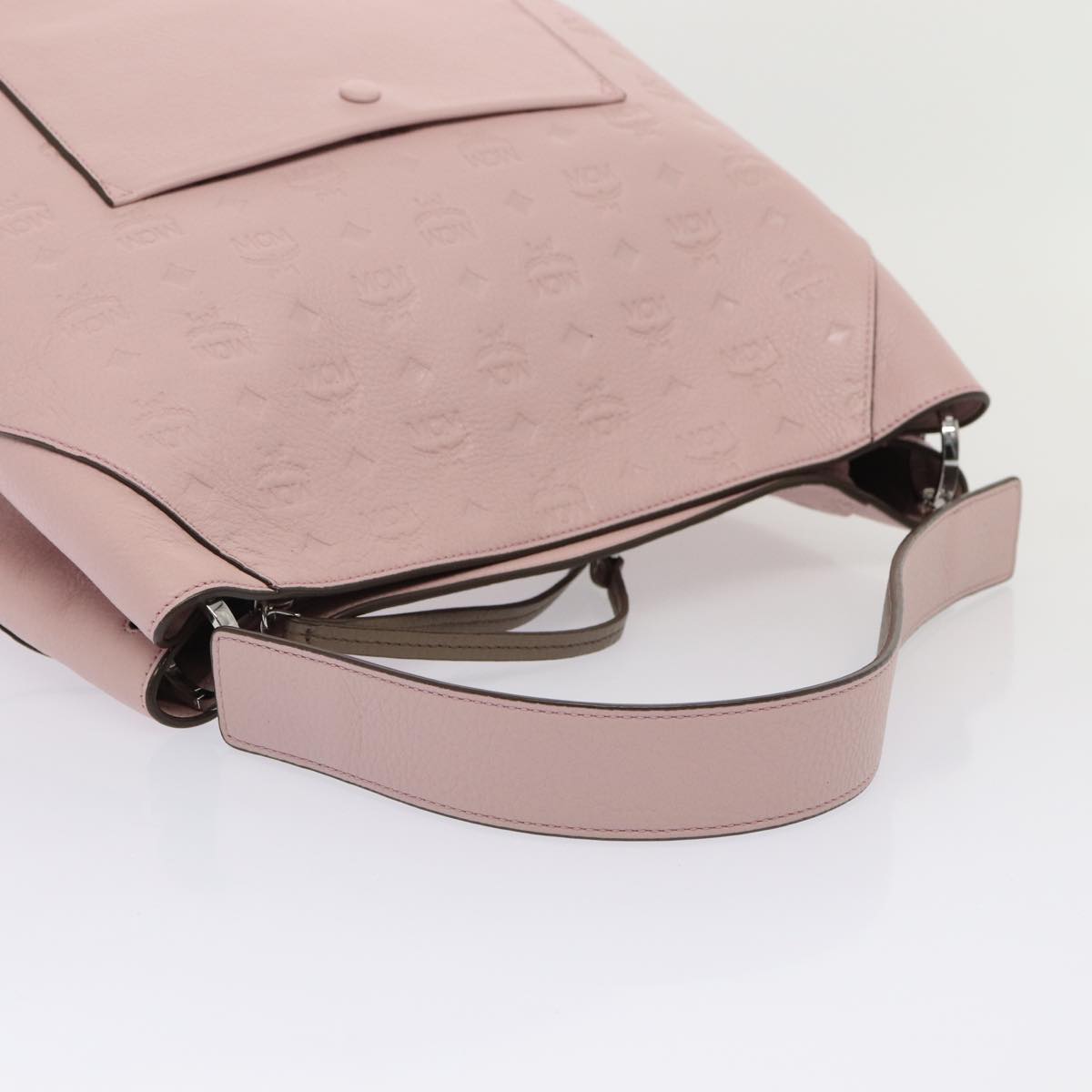 MCM Visetos Pink Leather Shoulder Bag (Pre-Owned)