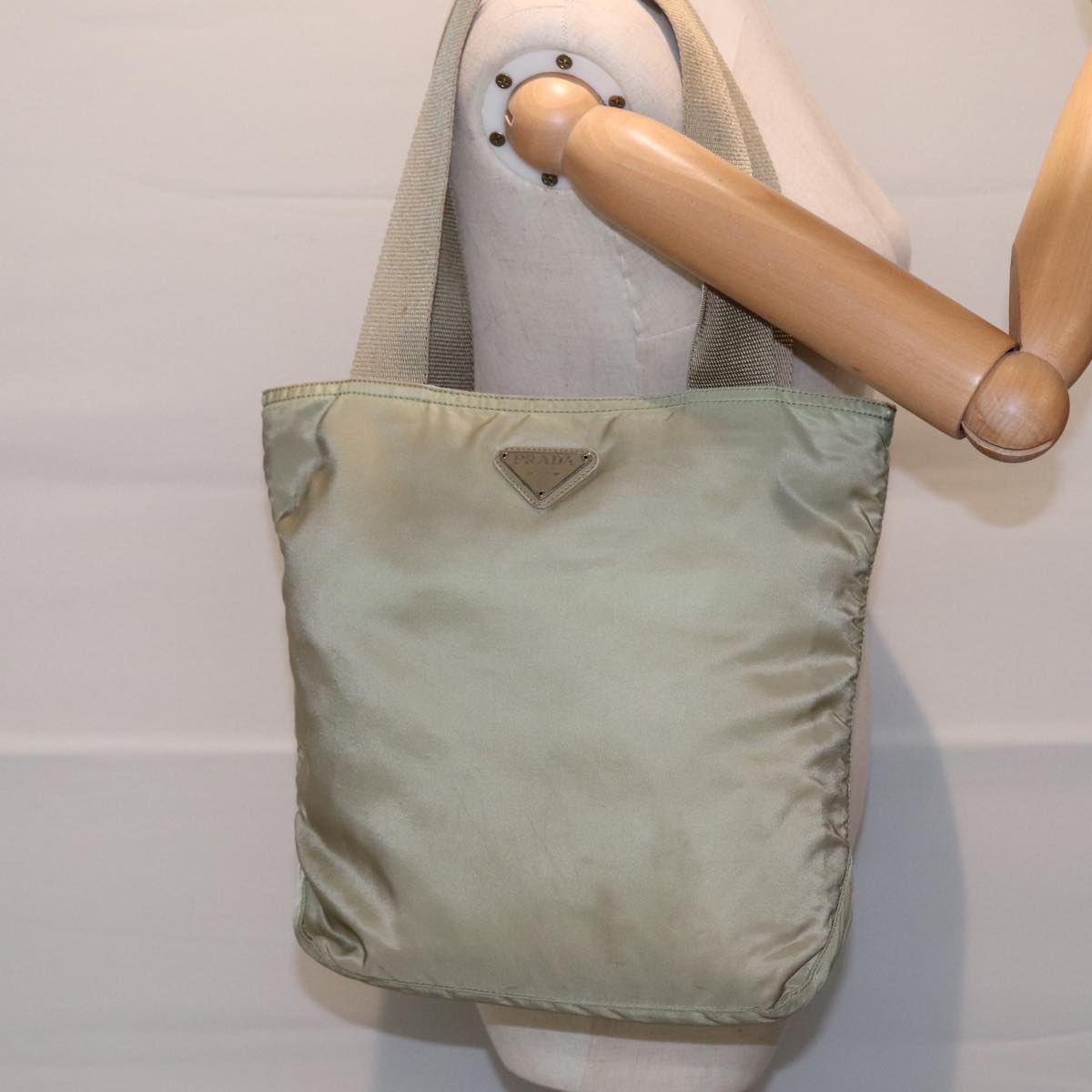 Prada Tessuto Beige Synthetic Tote Bag (Pre-Owned)