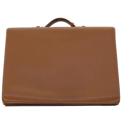 Hermès -- Brown Leather Briefcase Bag (Pre-Owned)