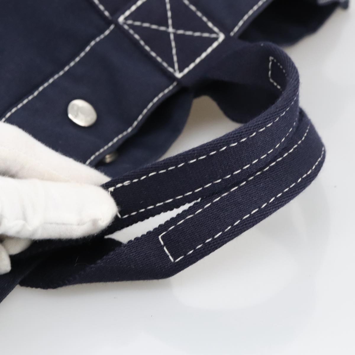 Hermès Herline Navy Canvas Tote Bag (Pre-Owned)
