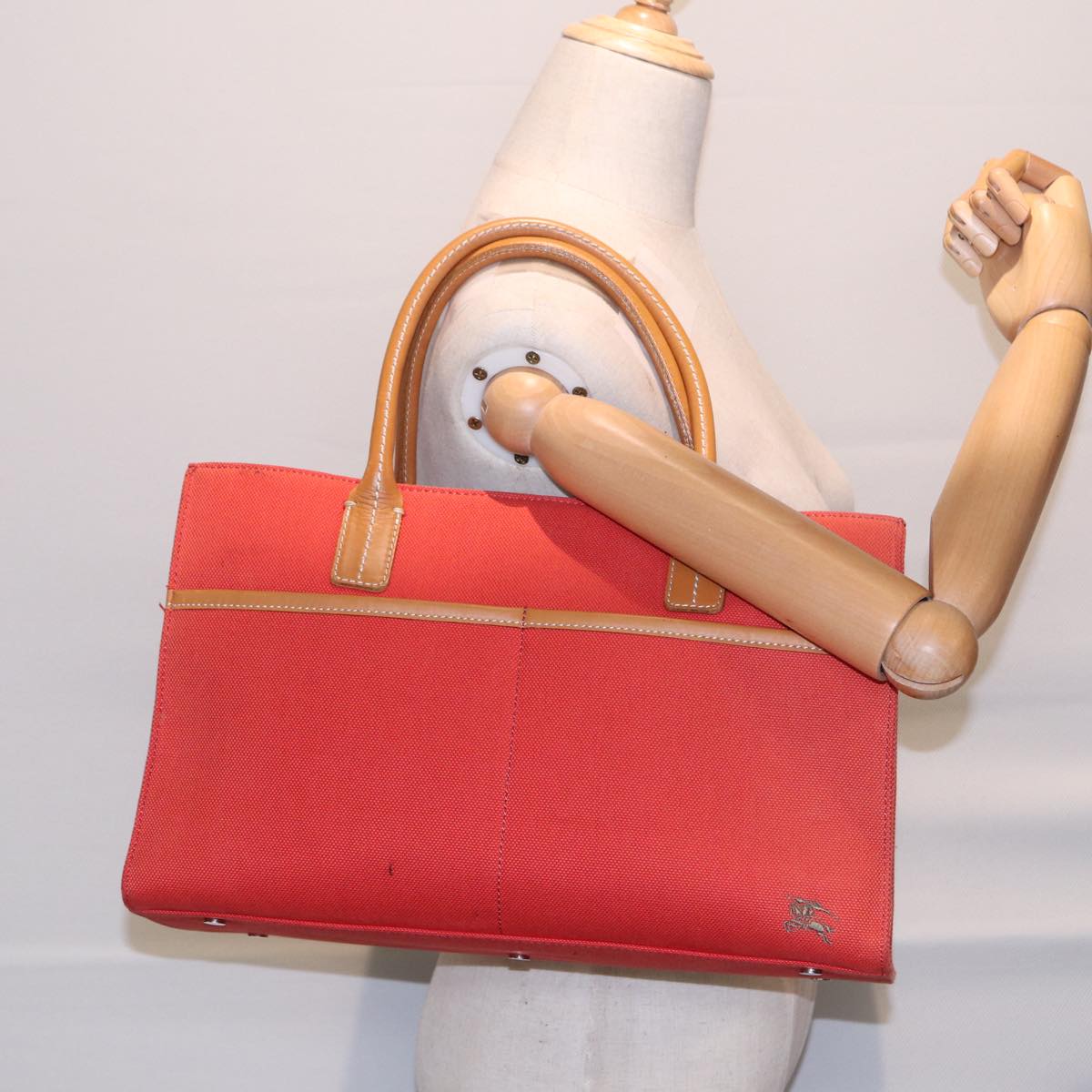 Burberry Orange Canvas Handbag (Pre-Owned)
