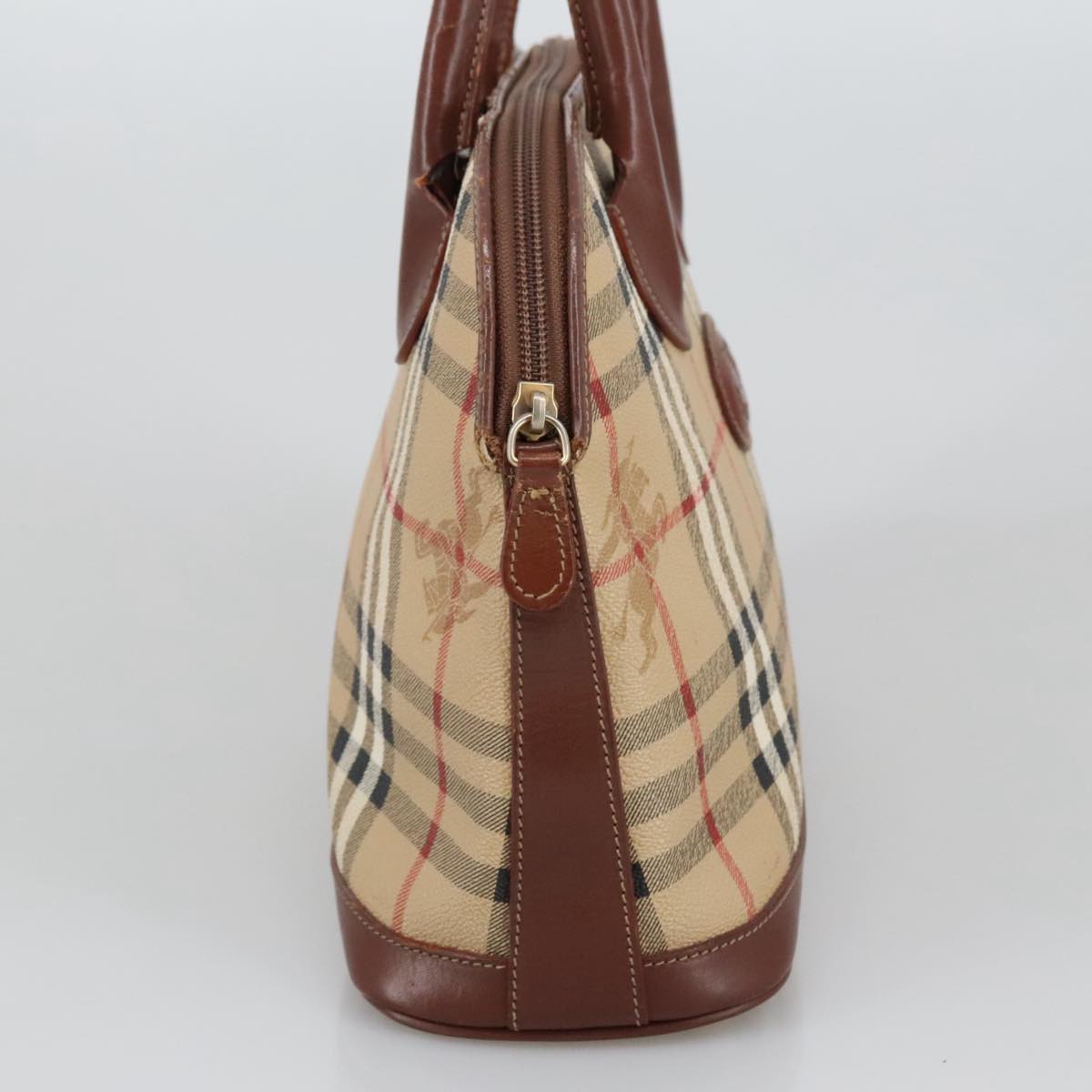 Burberry Nova Check Beige Canvas Handbag (Pre-Owned)