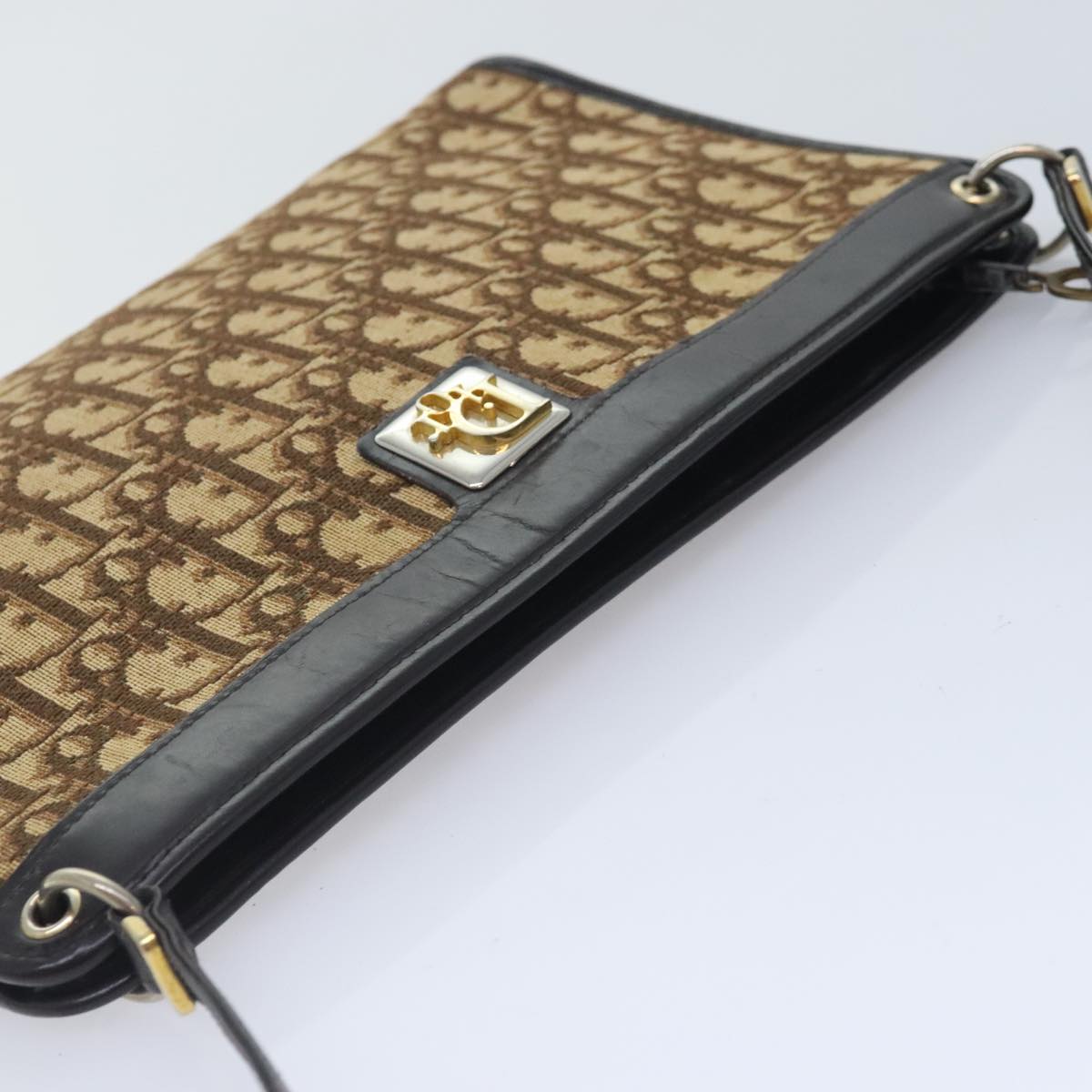 Dior Trotter Brown Canvas Shoulder Bag (Pre-Owned)