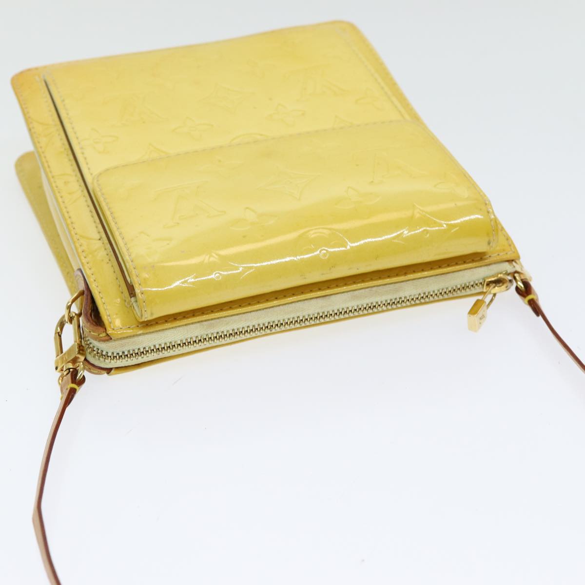 Louis Vuitton Mott Yellow Patent Leather Clutch Bag (Pre-Owned)