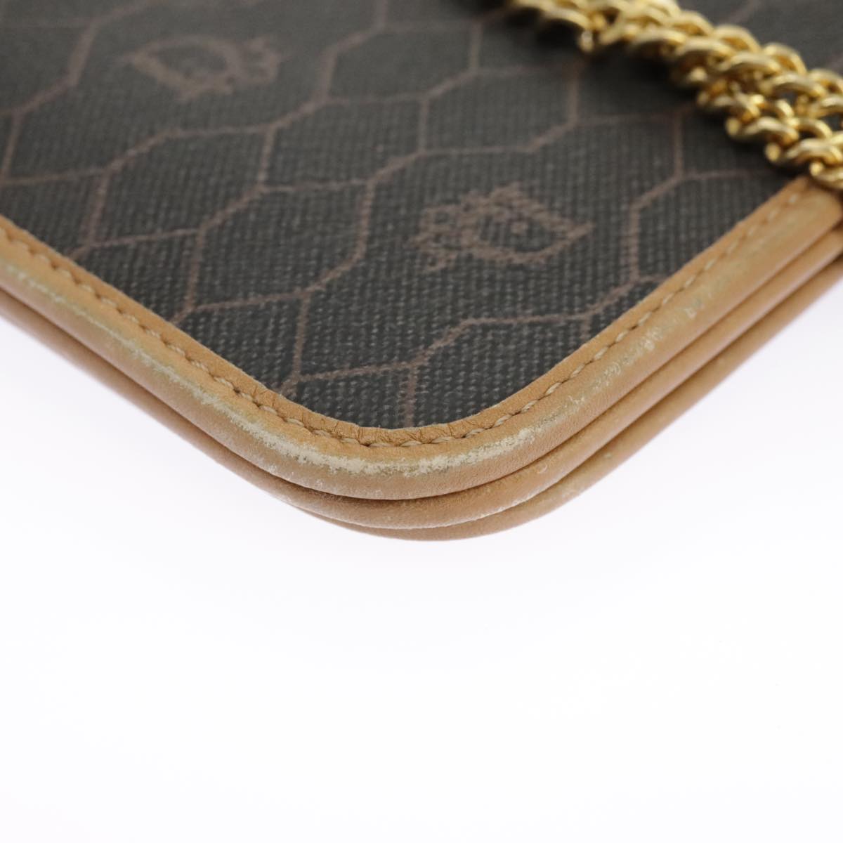 Dior Honeycomb Brown Canvas Shoulder Bag (Pre-Owned)