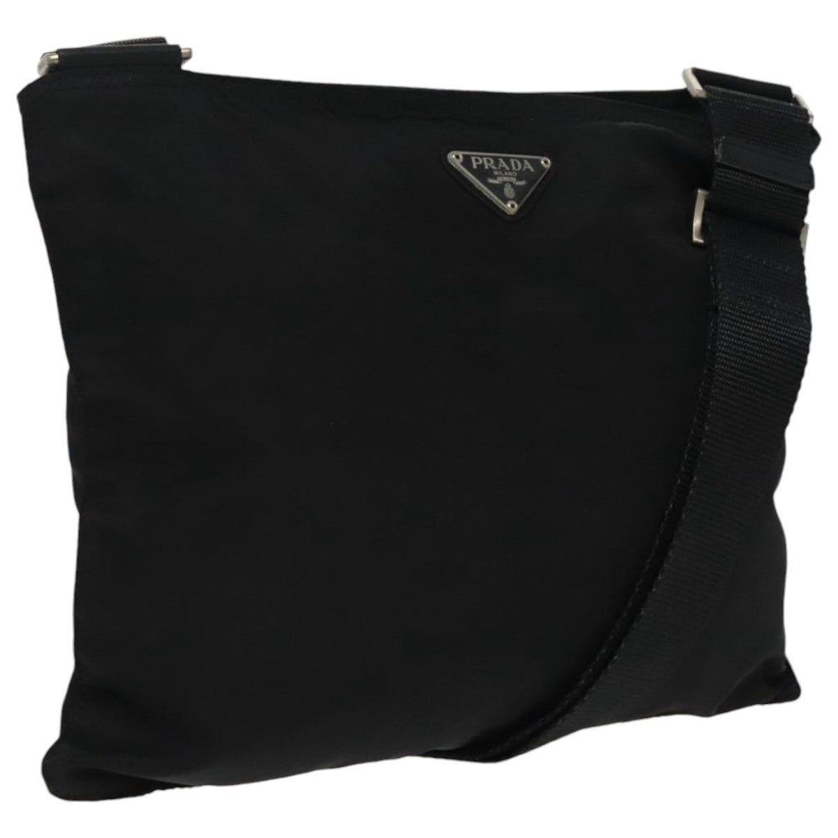 Prada Tessuto Black Synthetic Shoulder Bag (Pre-Owned)