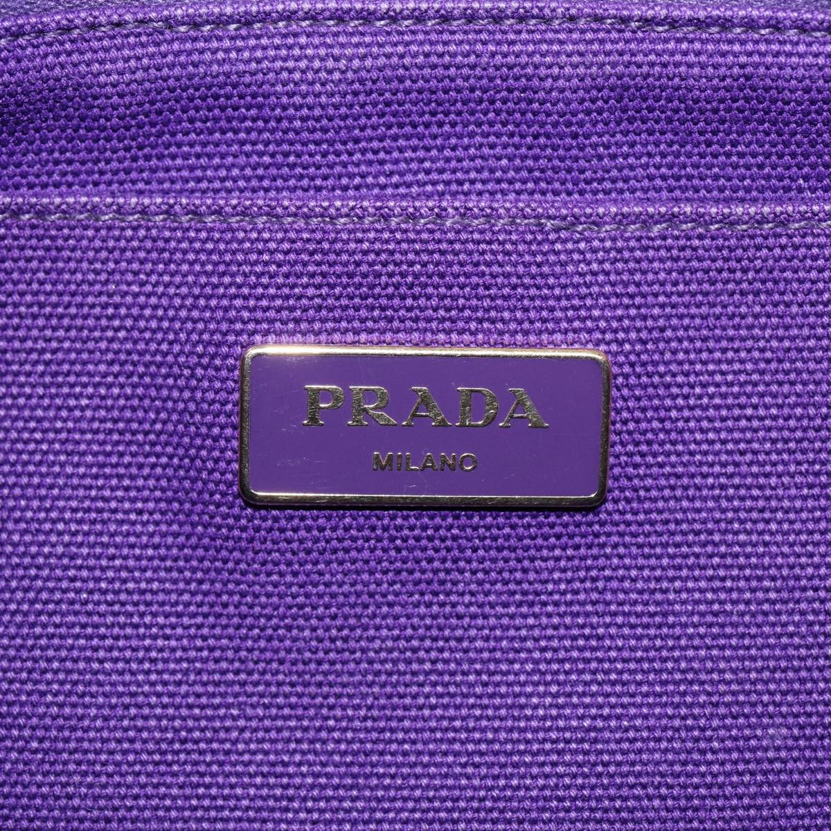 Prada Canapa Purple Canvas Handbag (Pre-Owned)