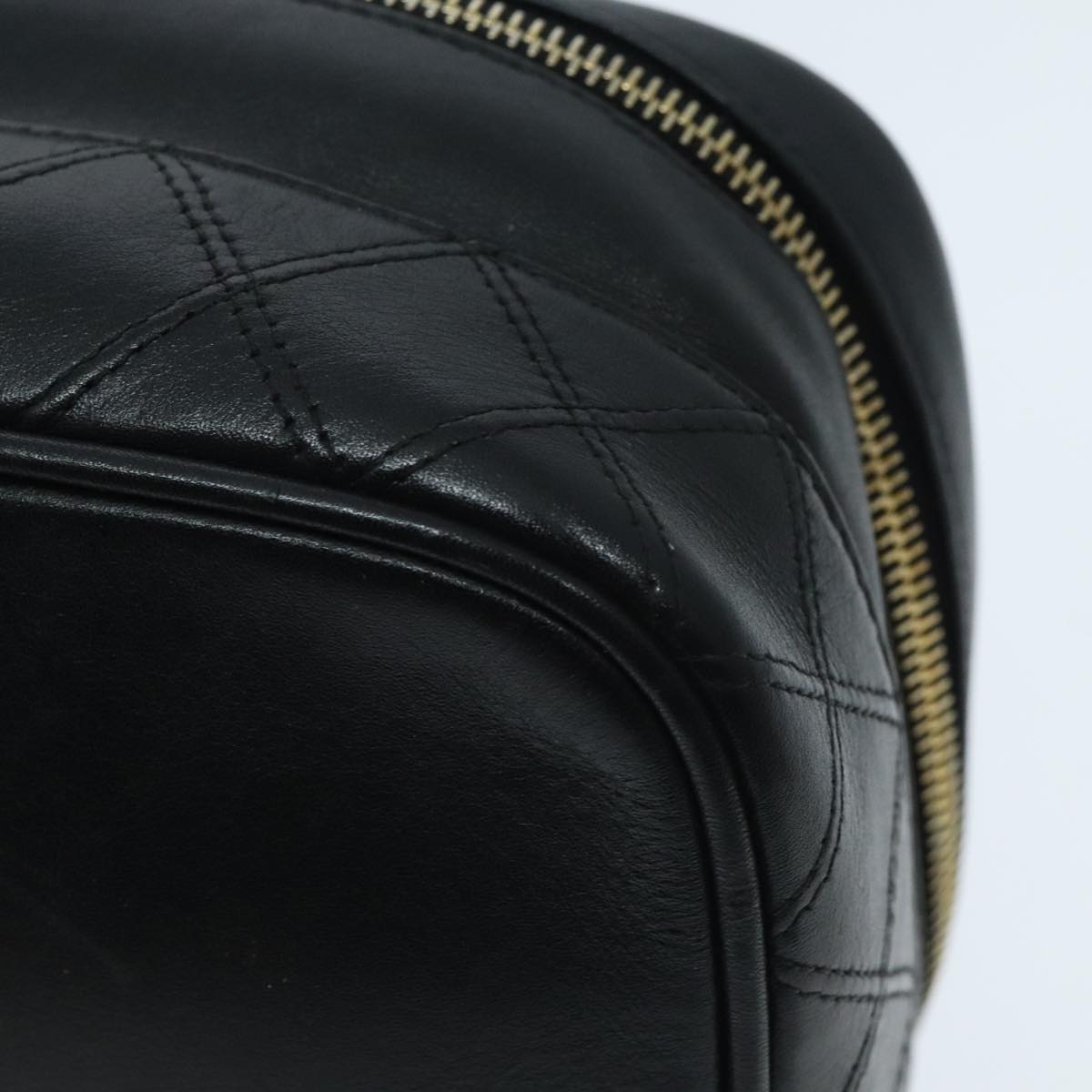 Chanel Vanity Black Leather Clutch Bag (Pre-Owned)
