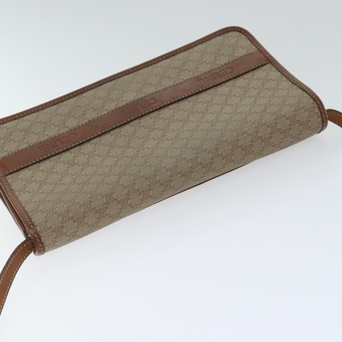Céline Triomphe Beige Canvas Shoulder Bag (Pre-Owned)