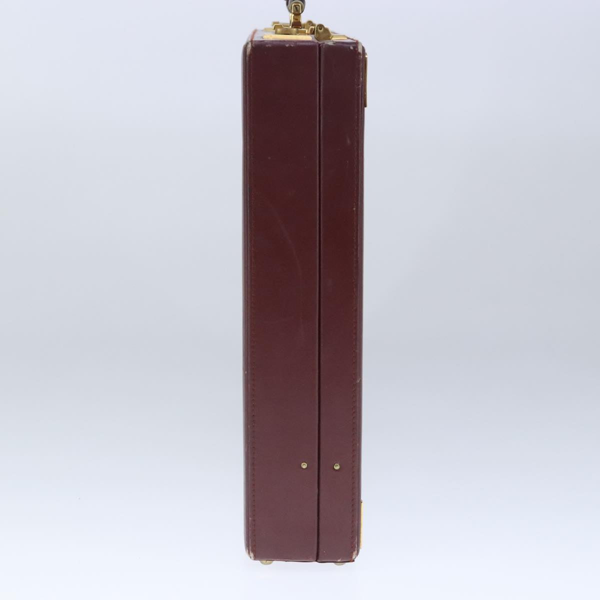 Cartier Must De Cartier Burgundy Leather Travel Bag (Pre-Owned)