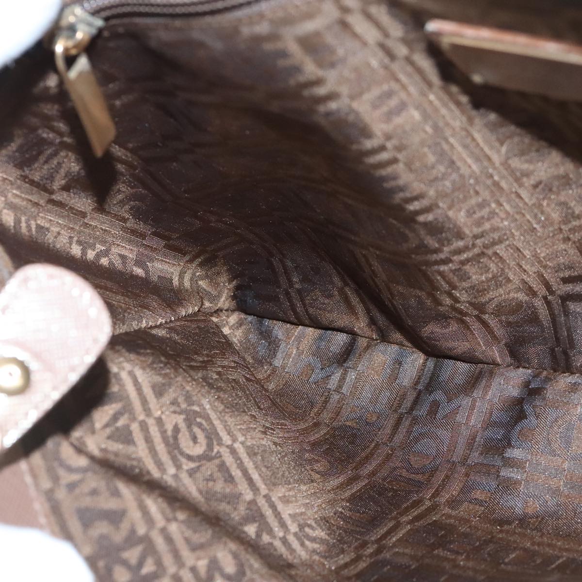 Salvatore Ferragamo Gancini Brown Leather Handbag (Pre-Owned)