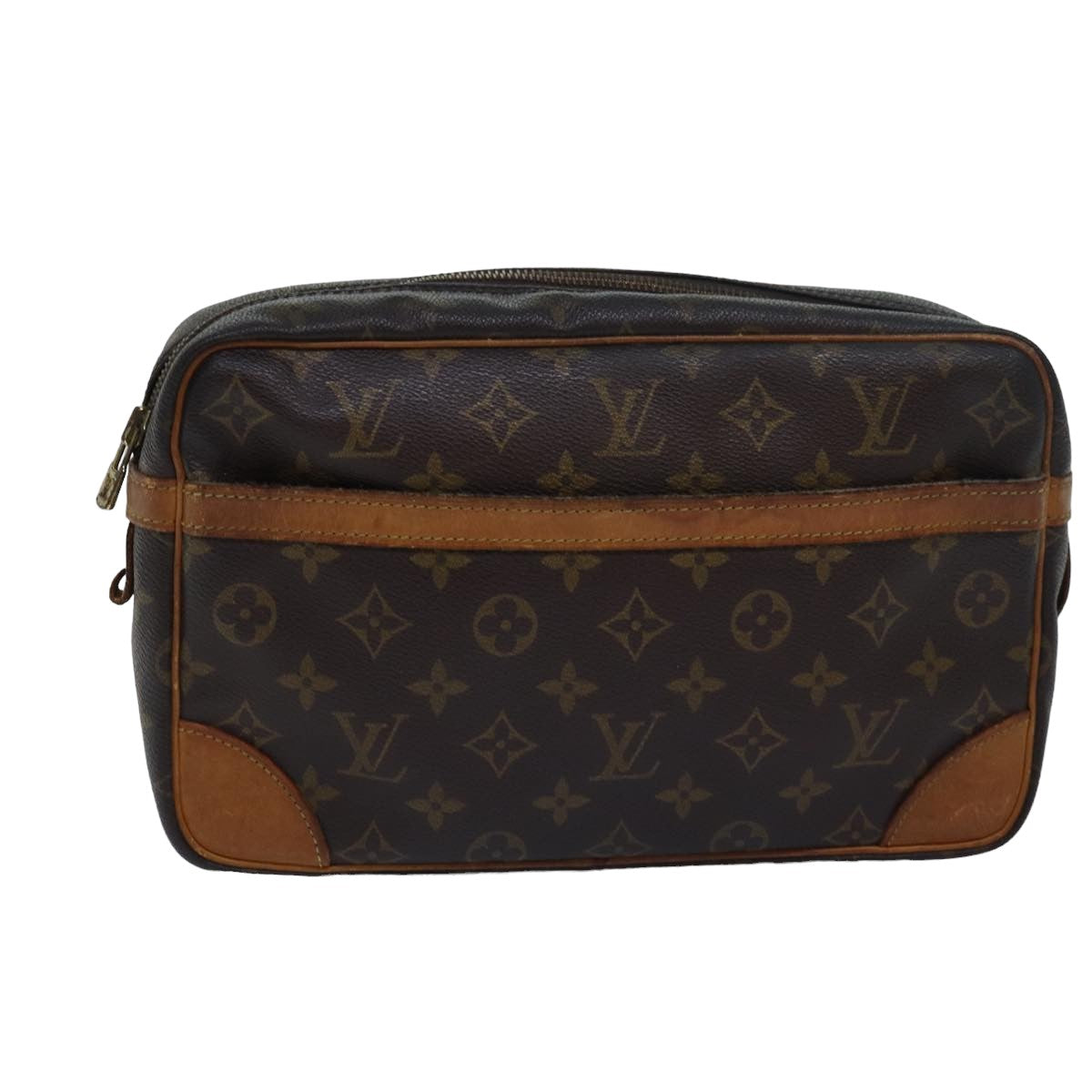 Louis Vuitton Compiegne 28 Brown Canvas Clutch Bag (Pre-Owned)