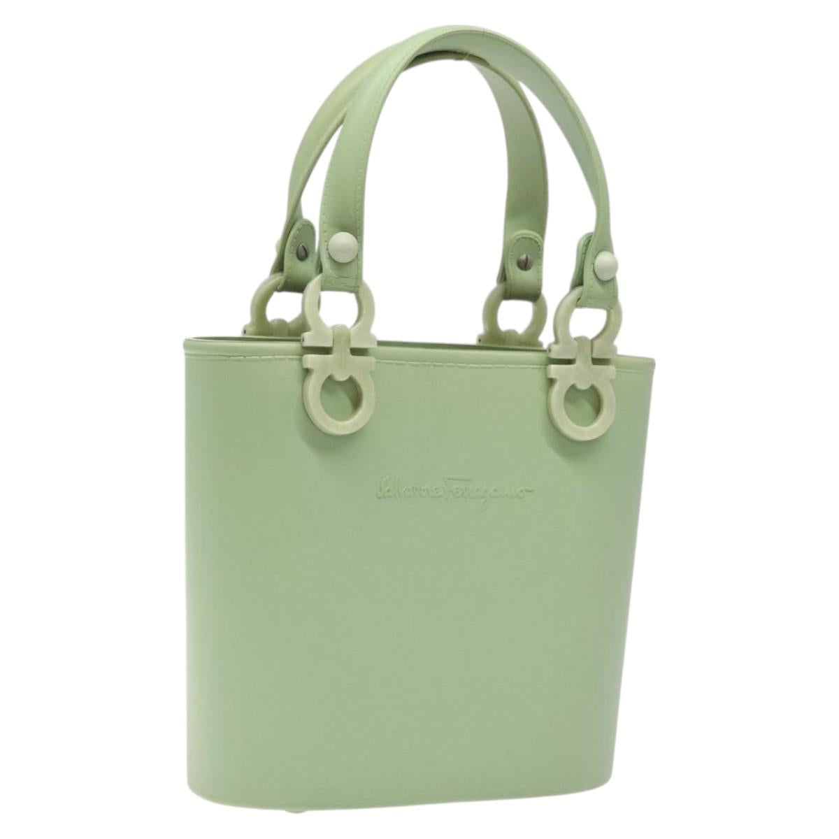 Salvatore Ferragamo Gancini Green Leather Handbag (Pre-Owned)