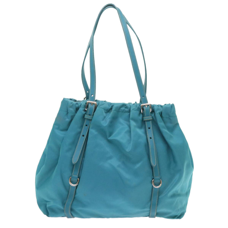 Prada Tessuto Blue Canvas Tote Bag (Pre-Owned)