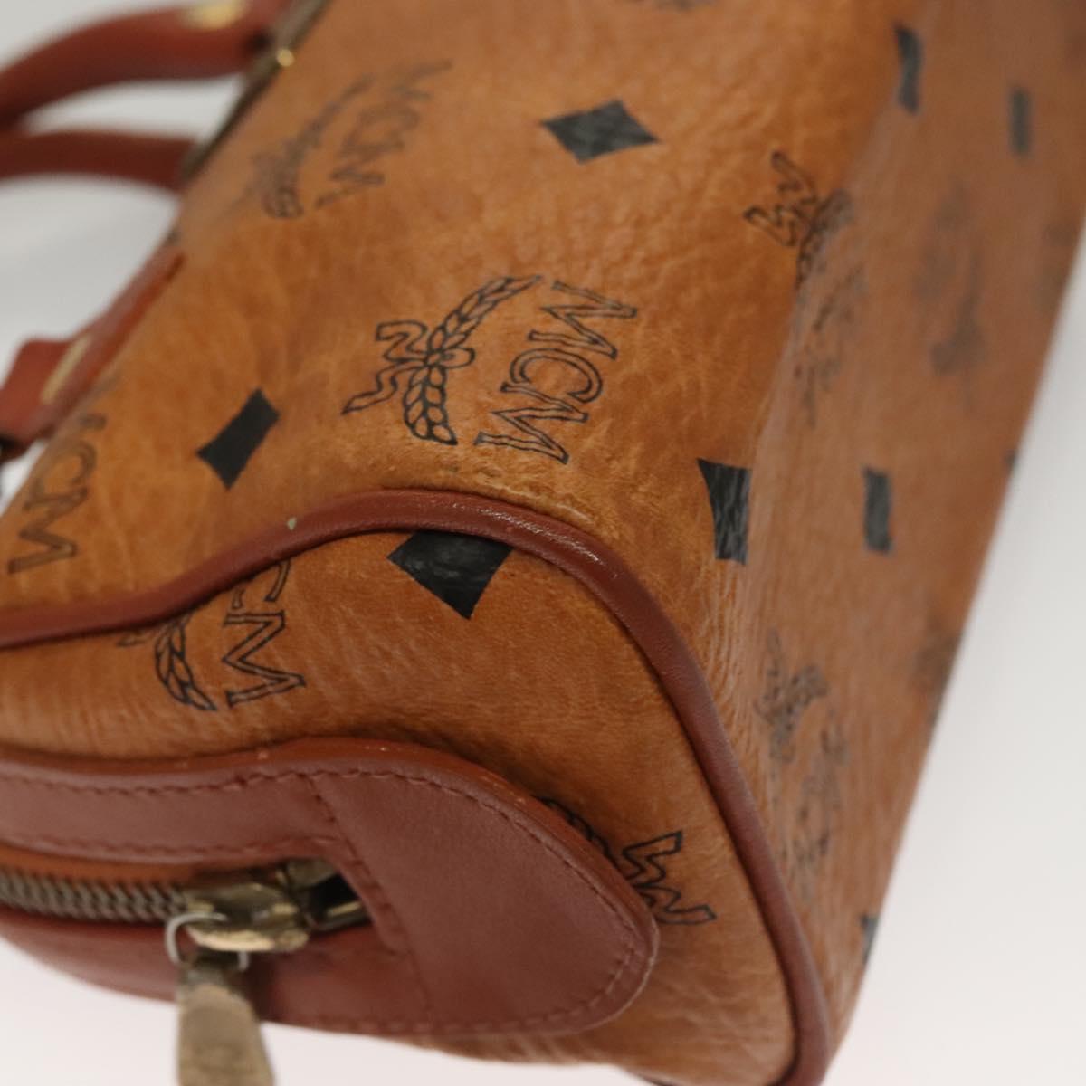 MCM Visetos Brown,Gold Canvas, Leather Travel Bag (Pre-Owned)