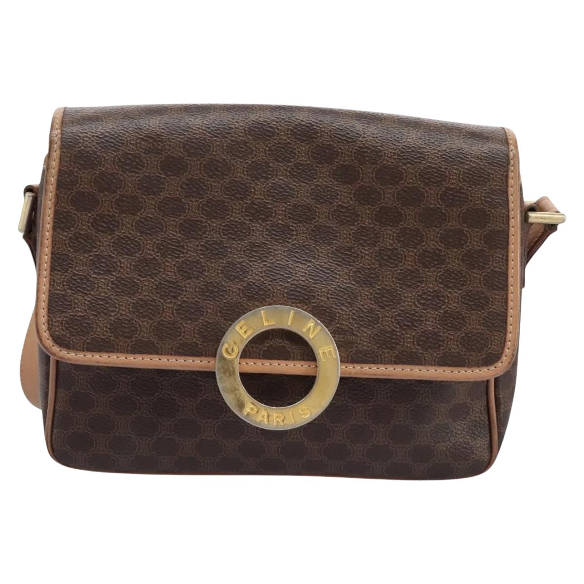 Céline Macadam Brown Canvas Shoulder Bag (Pre-Owned)