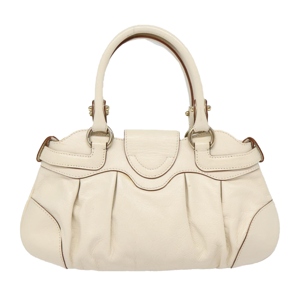Salvatore Ferragamo Marisa White Leather Handbag (Pre-Owned)