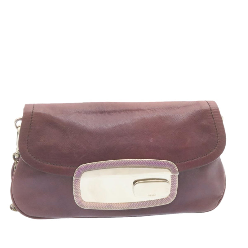 Prada Purple Leather Shoulder Bag (Pre-Owned)