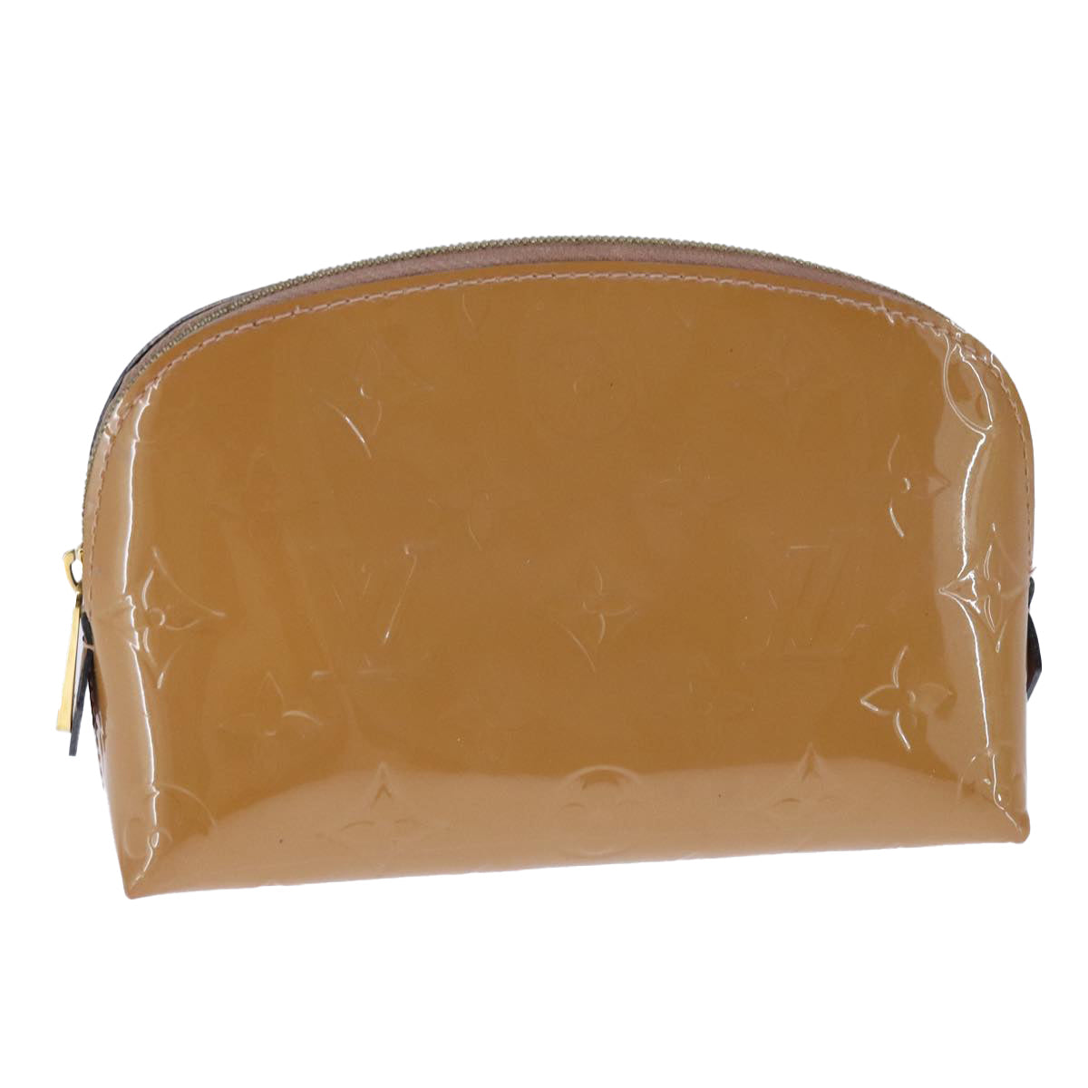 Louis Vuitton Cosmetic Pouch Brown Patent Leather Clutch Bag (Pre-Owned)