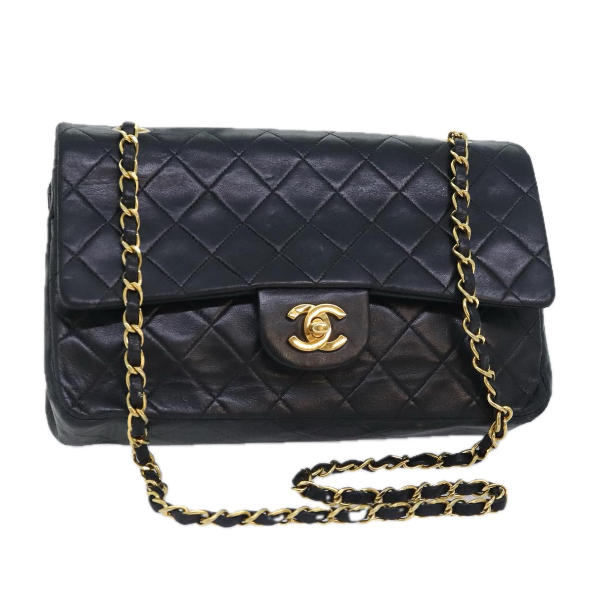 Chanel Timeless 26 Black Leather Shoulder Bag (Pre-Owned)