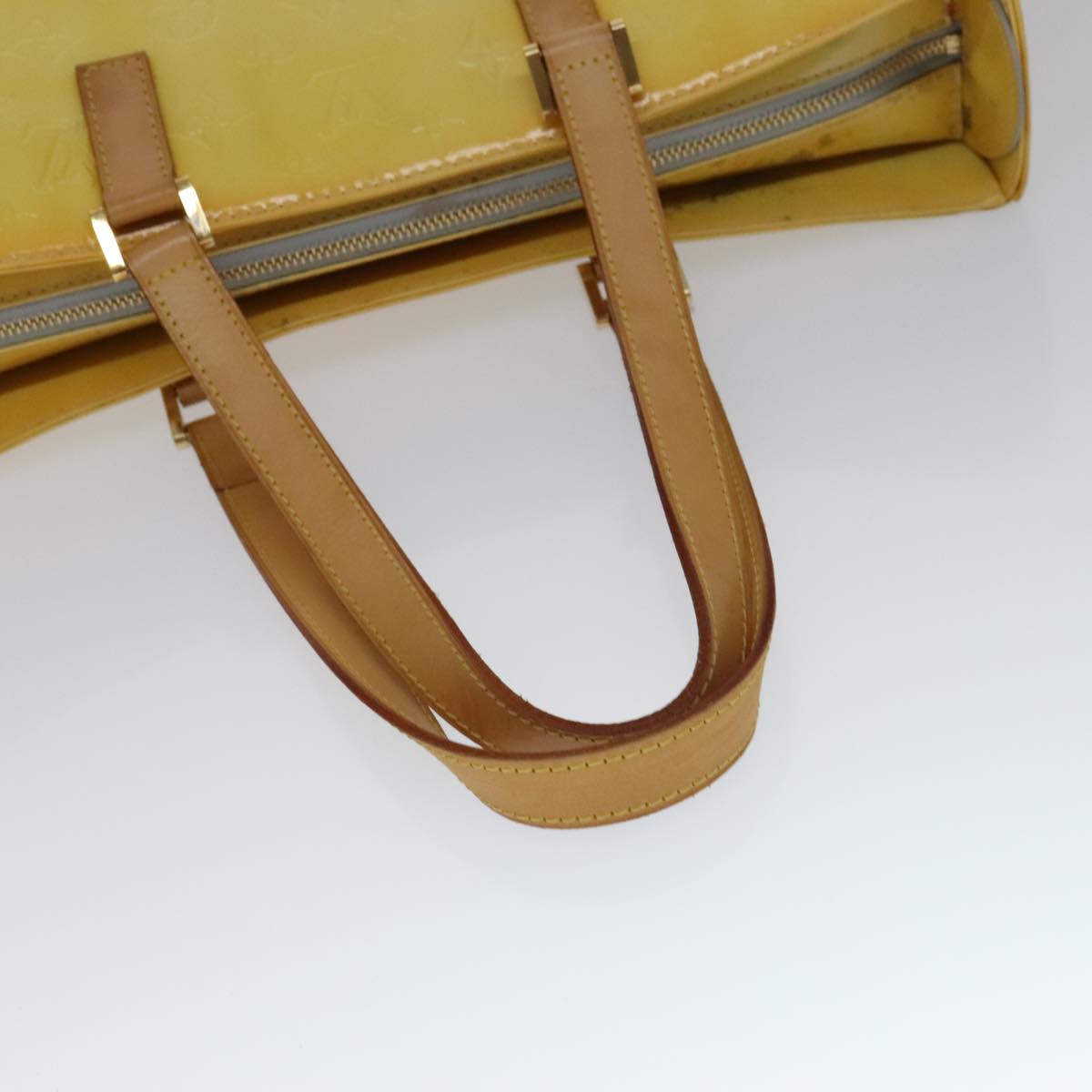 Louis Vuitton Columbus Yellow Patent Leather Tote Bag (Pre-Owned)