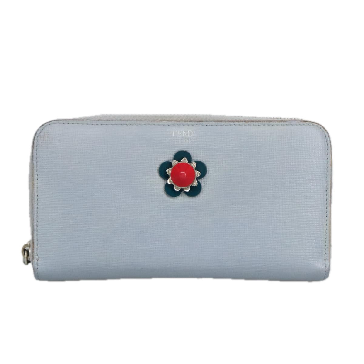 Fendi Continental Blue Leather Wallet  (Pre-Owned)