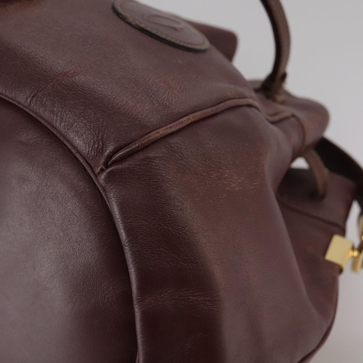 Cartier Must De Cartier Burgundy Leather Shoulder Bag (Pre-Owned)