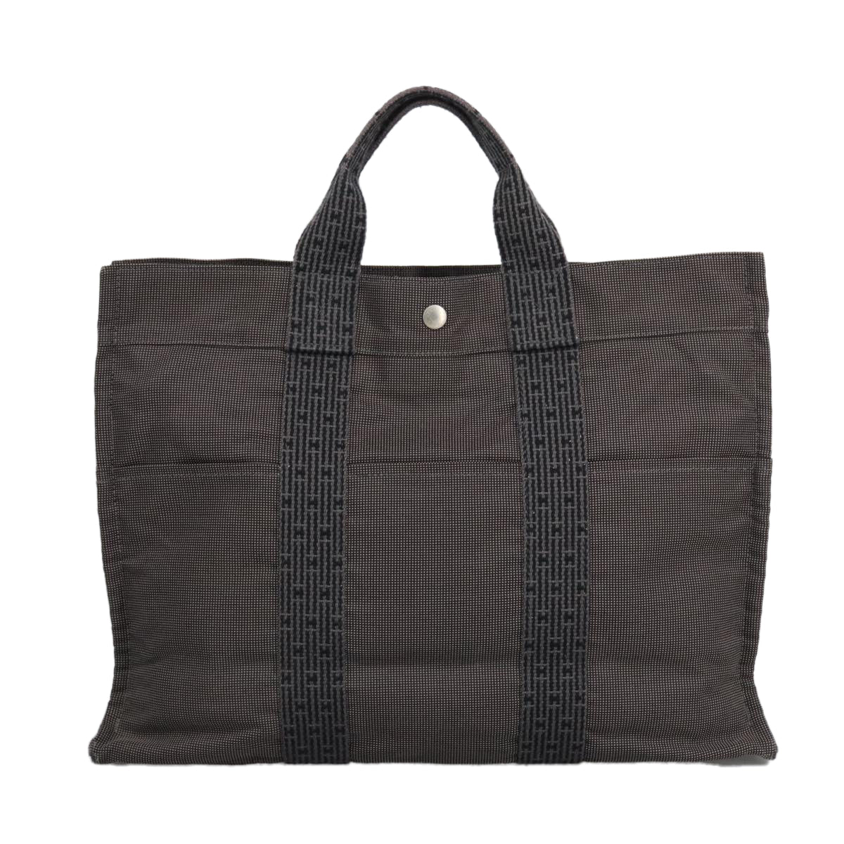 Hermès Herline Grey Canvas Tote Bag (Pre-Owned)