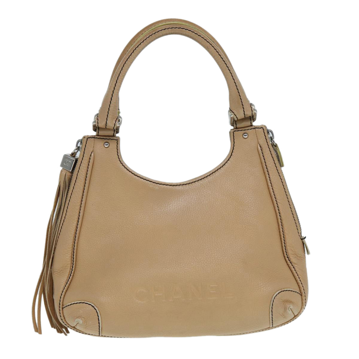 Chanel Hobo Beige Leather Handbag (Pre-Owned)