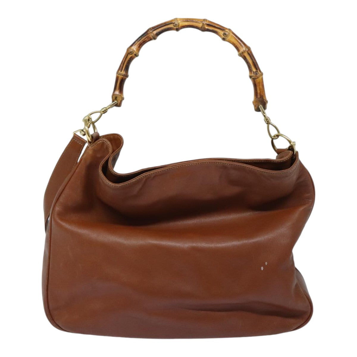 Gucci Bamboo Brown Leather Shoulder Bag (Pre-Owned)