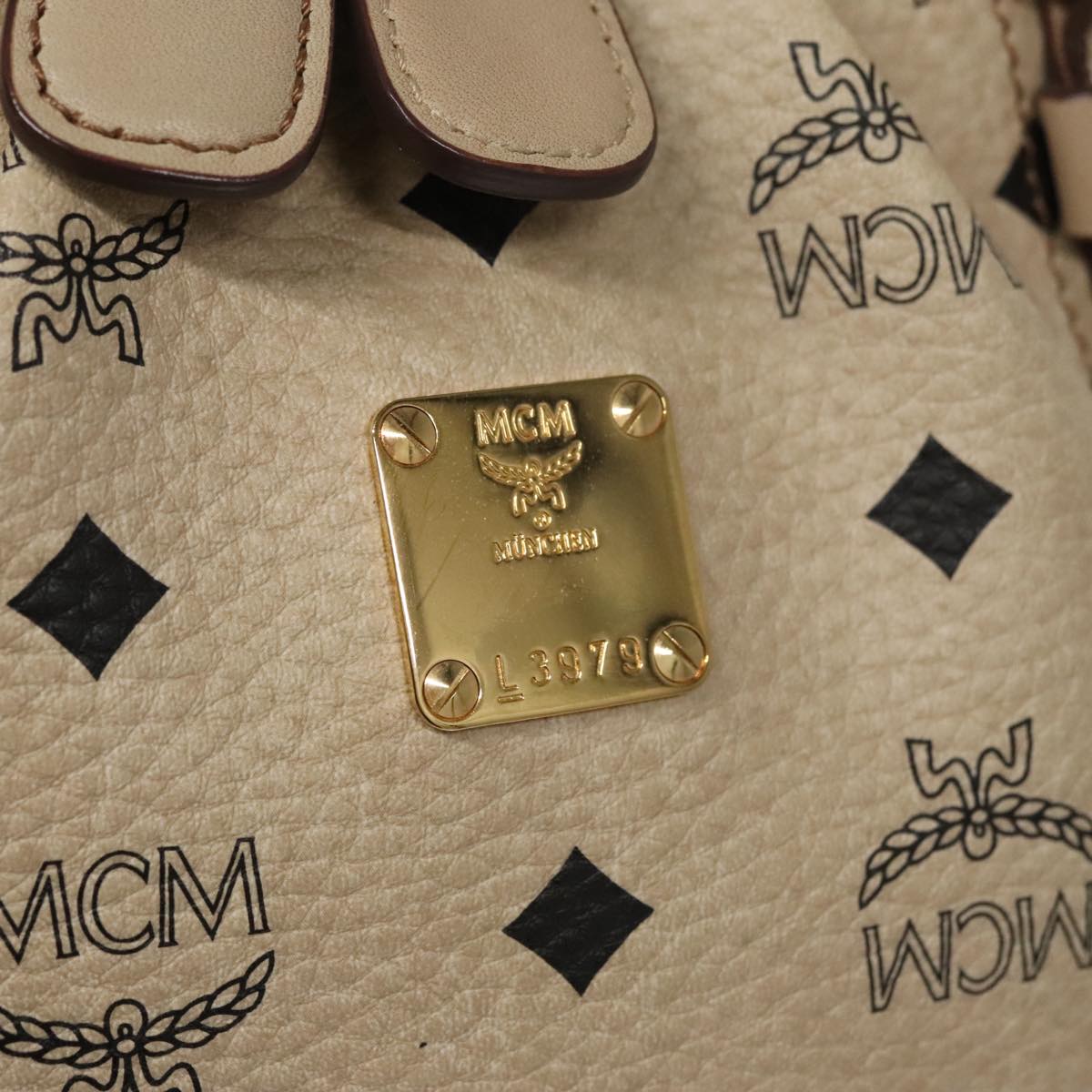 MCM Visetos Beige Canvas Handbag (Pre-Owned)