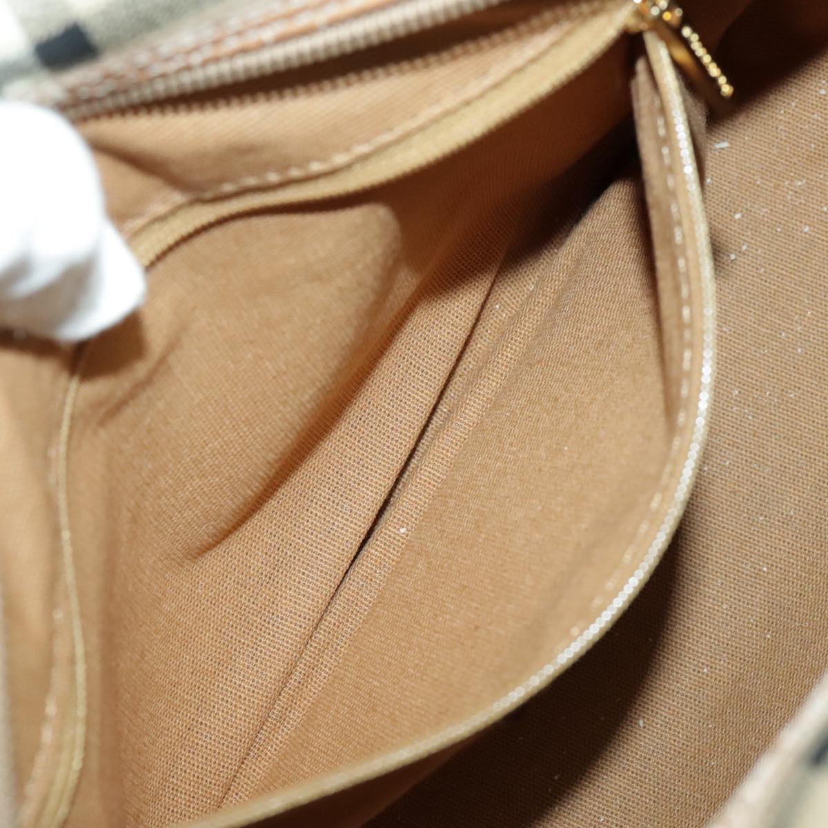 Burberry Nova Check Beige Canvas Shoulder Bag (Pre-Owned)