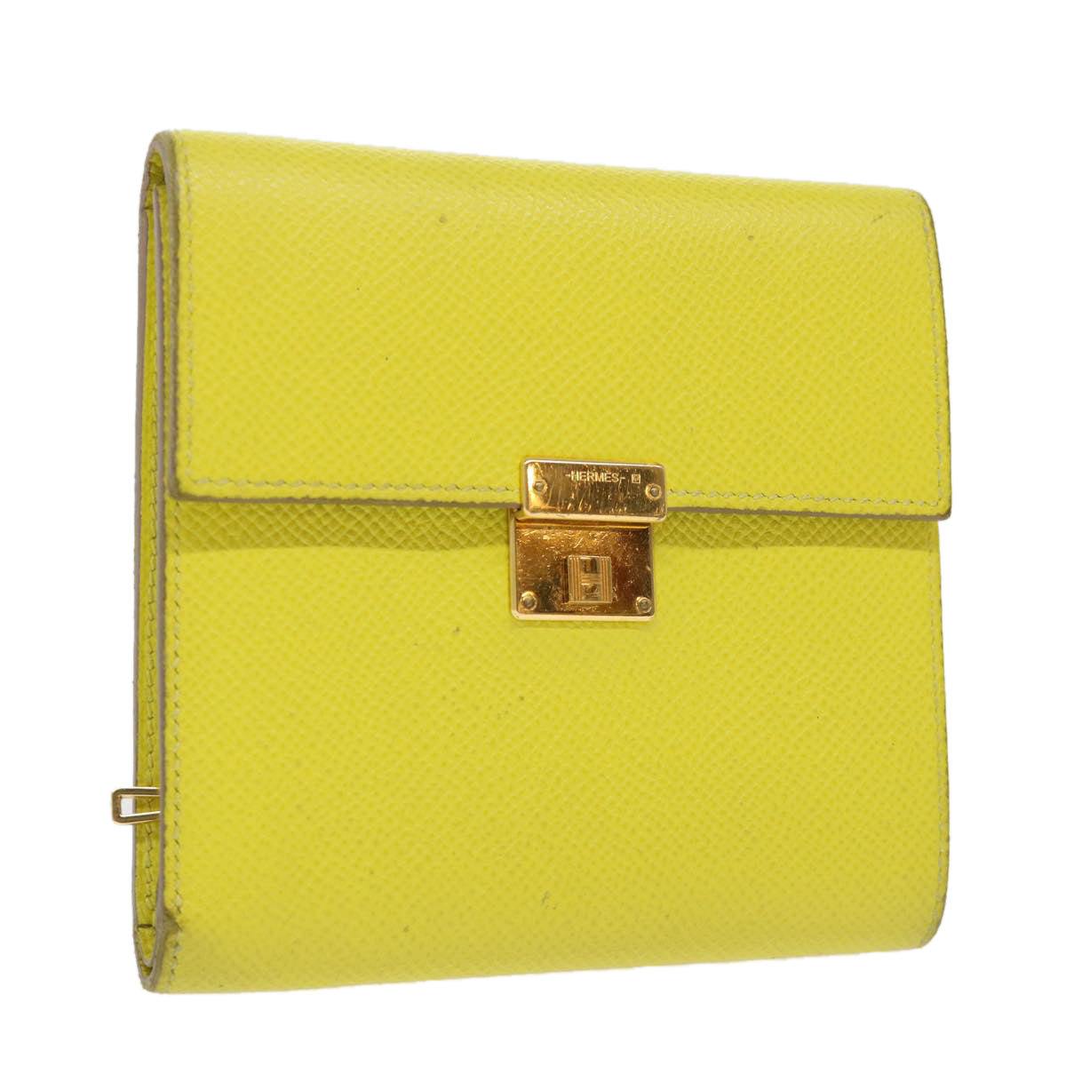 Hermès Clic 12 Yellow Leather Wallet  (Pre-Owned)