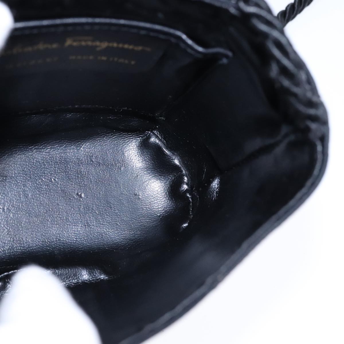 Salvatore Ferragamo Black Canvas Shoulder Bag (Pre-Owned)